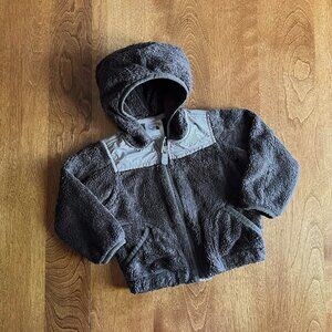 The North Face gray plush hoodie 6-12m